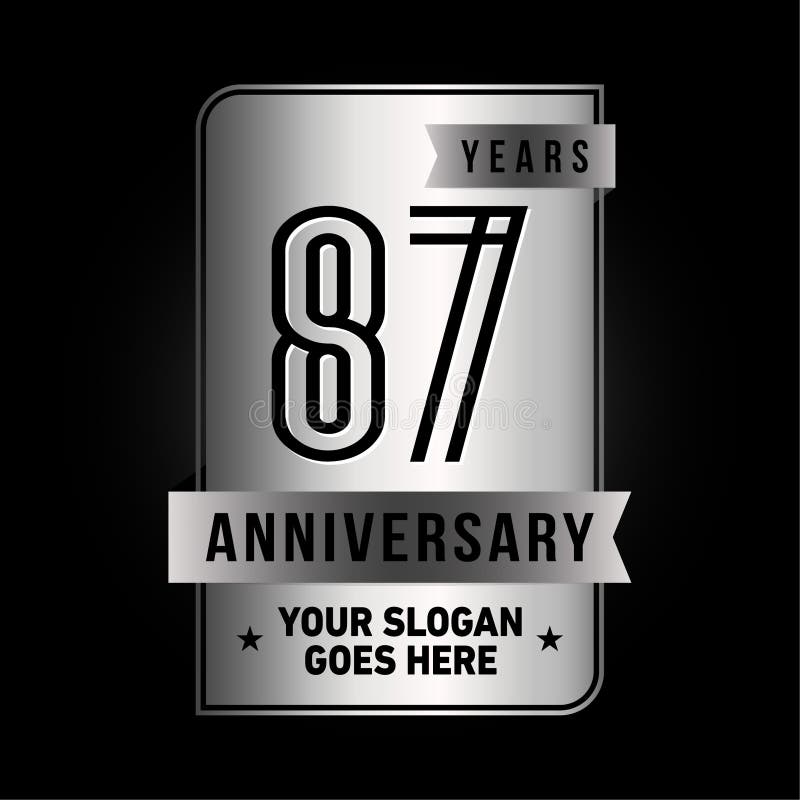 87 Years Celebrating Anniversary Design Template. 87th Logo. Vector and ...