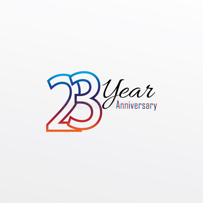 Years Anniversary Celebration Blue Colors Comical Design Logotype ...