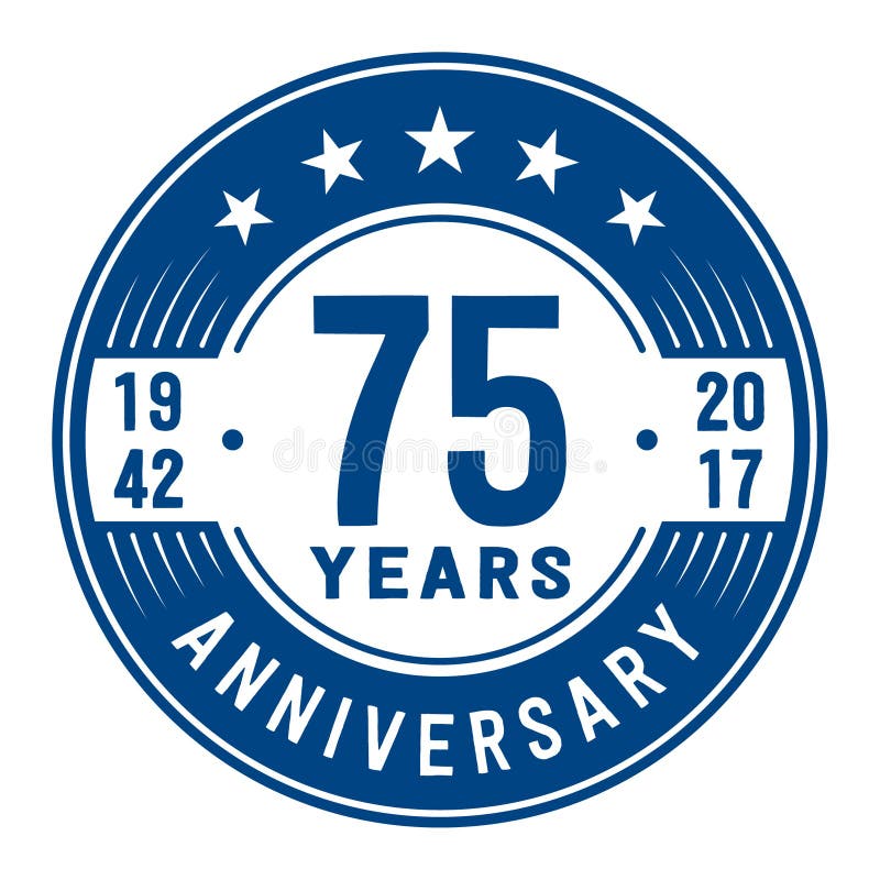 75 Years Celebrating Anniversary Design Template. 75th Anniversary Logo