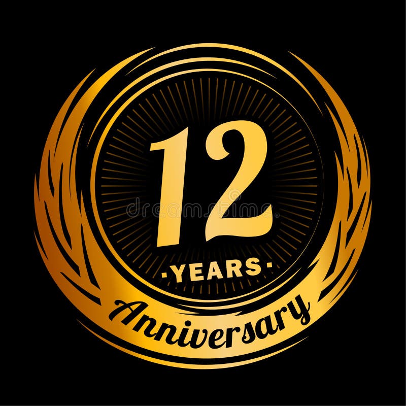 12th anniversary celebration logo Royalty Free Vector Image