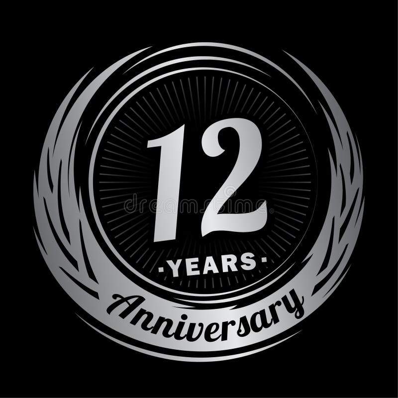 12th year anniversary emblem logo design template Vector Image