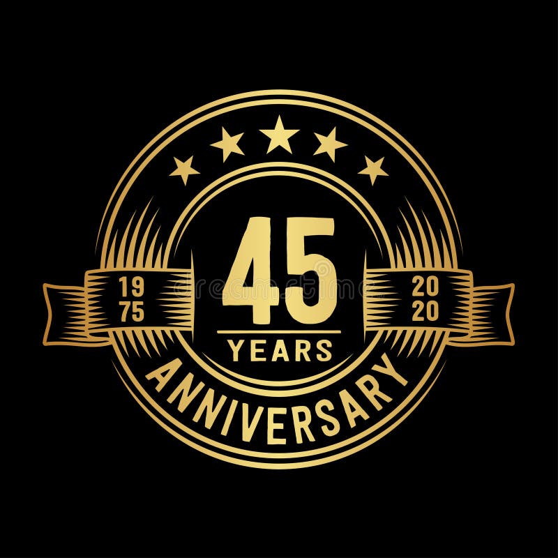 45 Years Anniversary Celebration Logotype. 45th Years Logo. Vector and ...