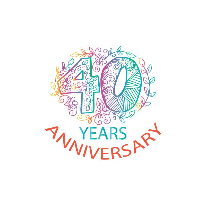 40 years anniversary celebration logo stock illustration 40 years anniversary celebration logo stock illustration