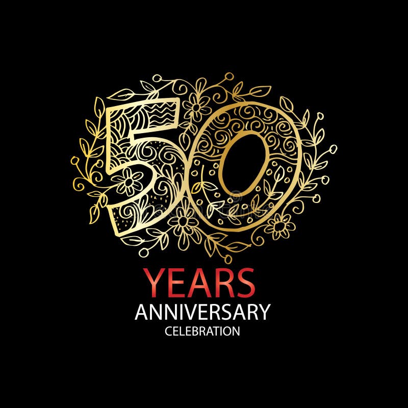 50 Years Anniversary Celebration Logo Stock Illustration - Illustration ...