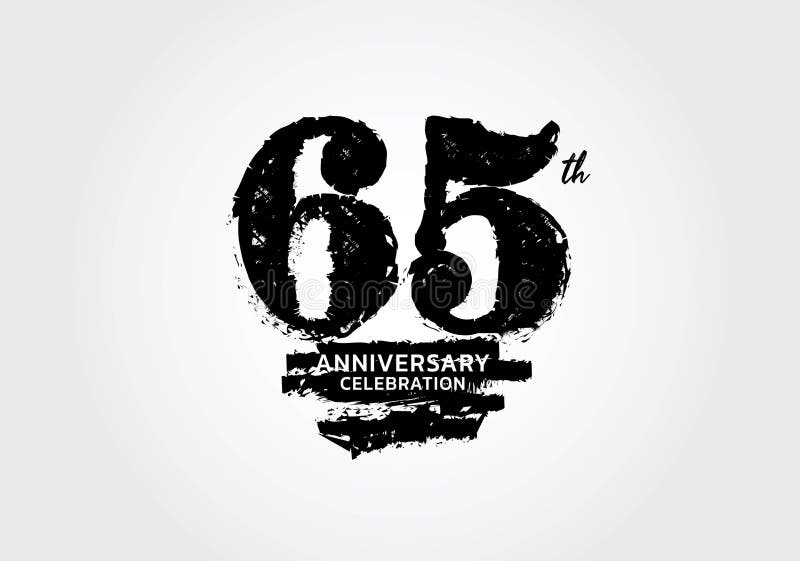 65 Years Anniversary Celebration Logotype Black Vector, 65th Birthday ...