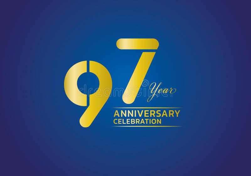 97 Years Anniversary Celebration Logotype Gold Color Vector, 97th ...