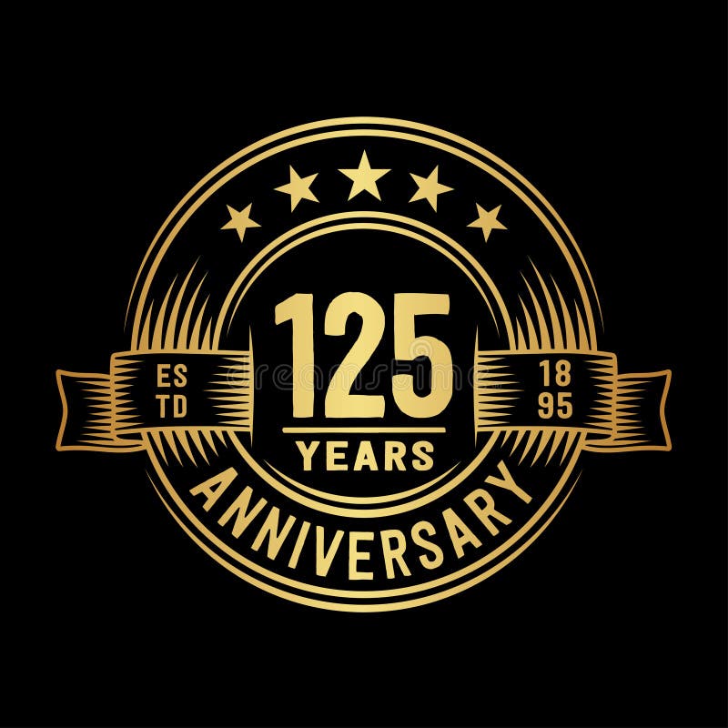 125th Anniversary Design Template. 125 Years Logo. 125 Years Vector And
