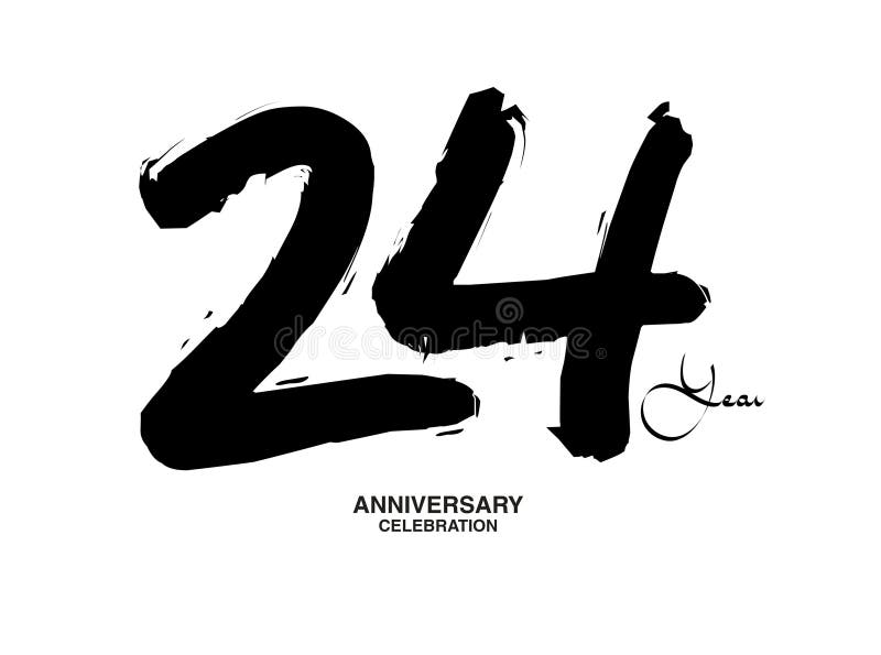 24 Years Anniversary Celebration Vector Template, 24 Number Logo Design ...