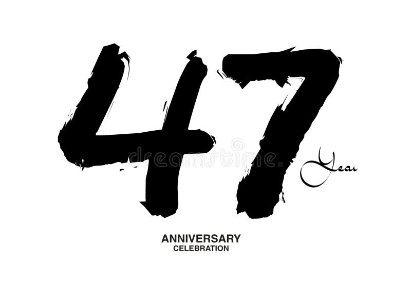 47 Years Anniversary Celebration Vector Template, 47 Number Logo Design ...