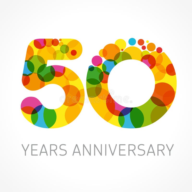 50 years anniversary circle colored logo vector illustration 50 years anniversary circle colored logo vector illustration