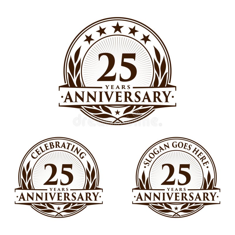 25 Years Anniversary Design Template Anniversary Vector And Illustration 25th Logo Stock Vector Illustration Of Stamp Retro