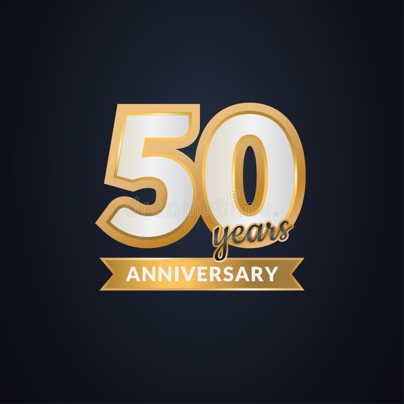 50 Years Anniversary Gold Elegant Concept Background Vector ...