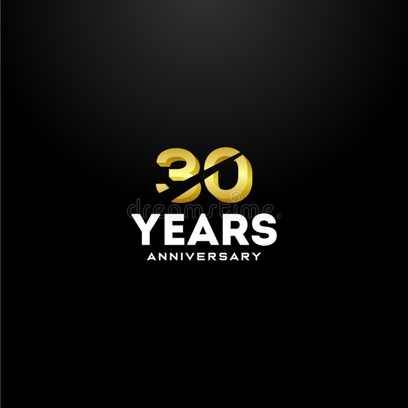 30 Years Anniversary Gold Number Vector Design Stock Vector ...