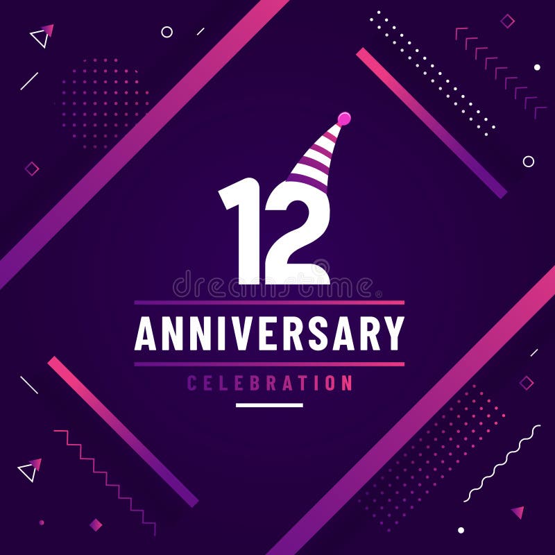 12th anniversary celebration logo Royalty Free Vector Image