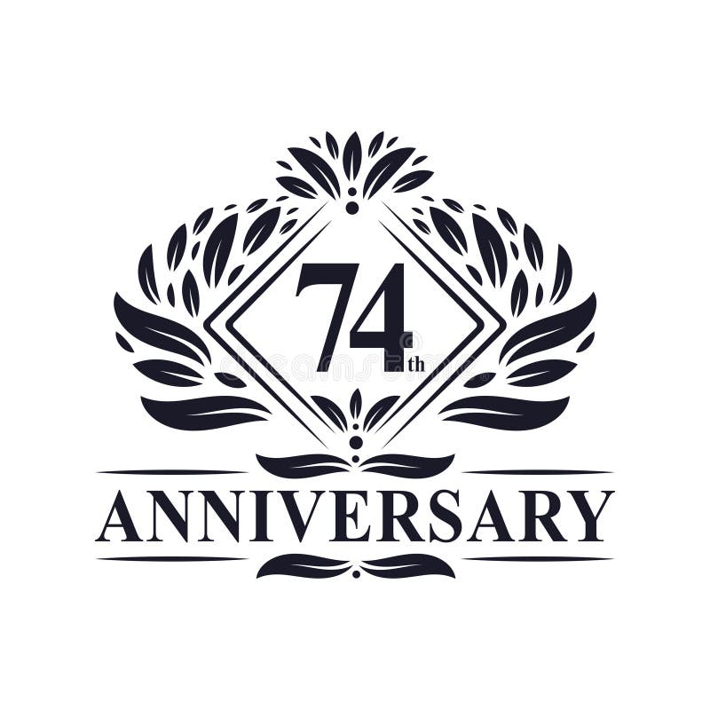 74th Anniversary Celebration Luxurious 74 Years Anniversary Logo