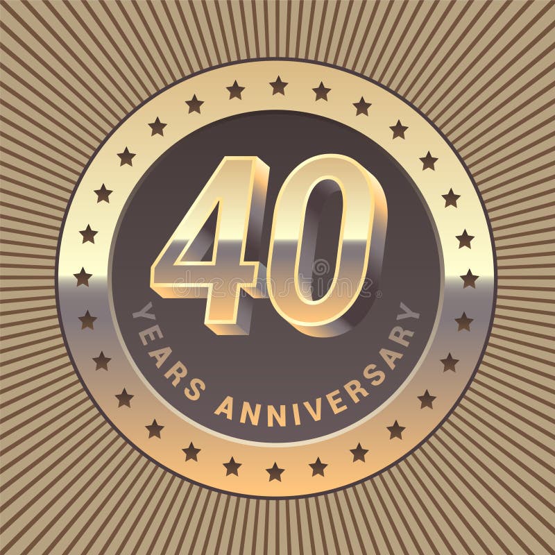 40th anniversary medal stock vector. Illustration of isolated - 24235174