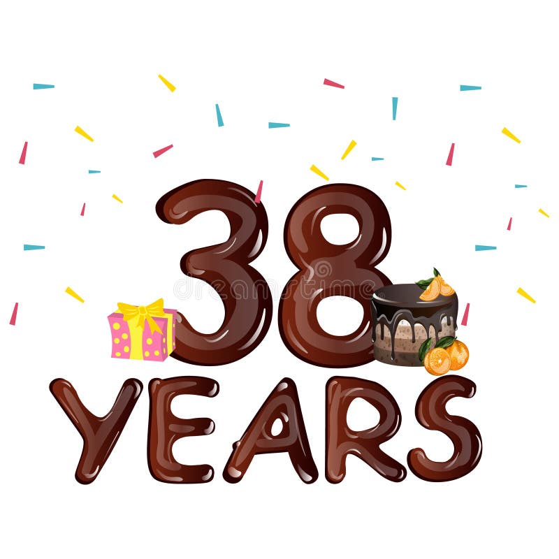 38 Years Celebrating Anniversary Design Template. 38th Logo. Vector And ...