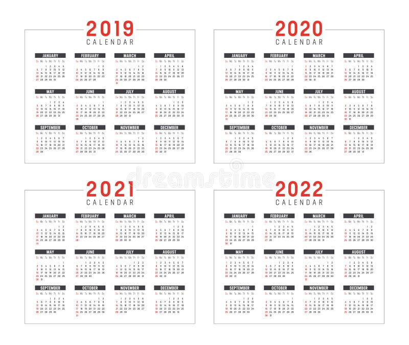 2020 American Calendar Weeks Illustration Stock
