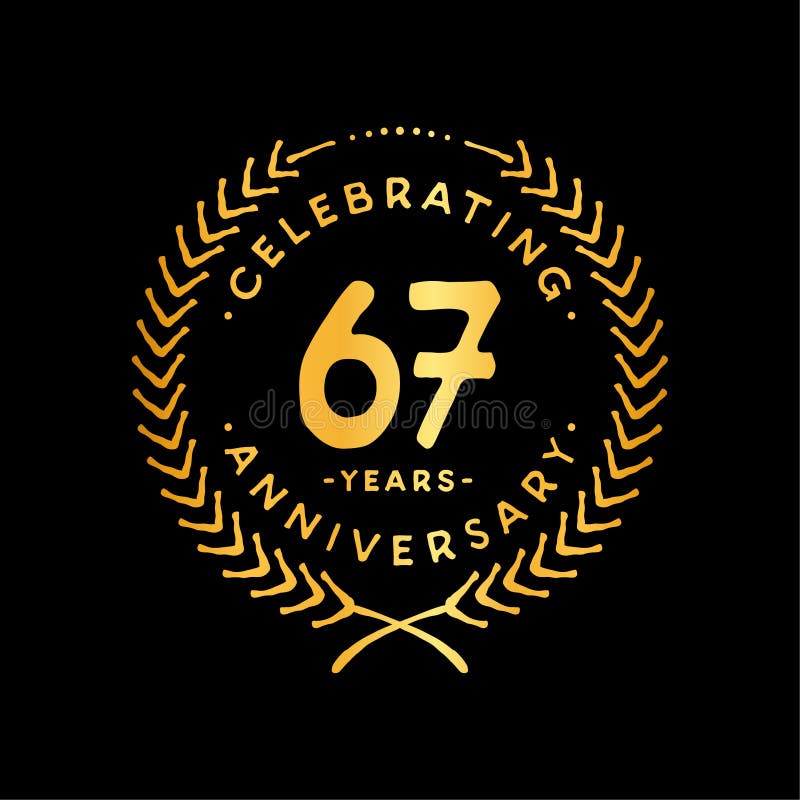 67 years design template. 67th vector and illustration