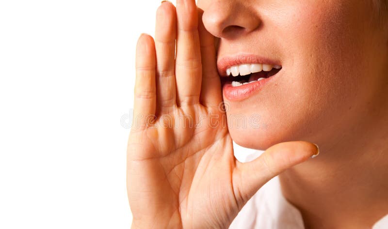 Yelling Woman Mouth Closeup Stock Photo - Image of message, people