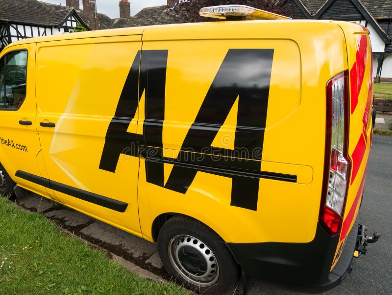 A Yellow AA Transit Van Showing the Side Panel Logo Sign. Editorial ...