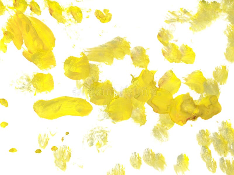 Yellow Acrylic Hand Drawn Brush Spots Texture Stock Photo Image of