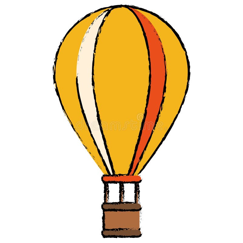 Yellow airballoon travel recreation adventure sketch