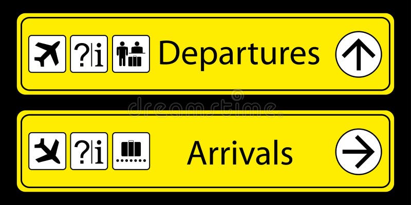 Arrivals and departures. stock illustration. Illustration of arrow ...