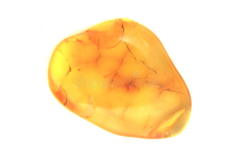 Yellow amber gem isolated