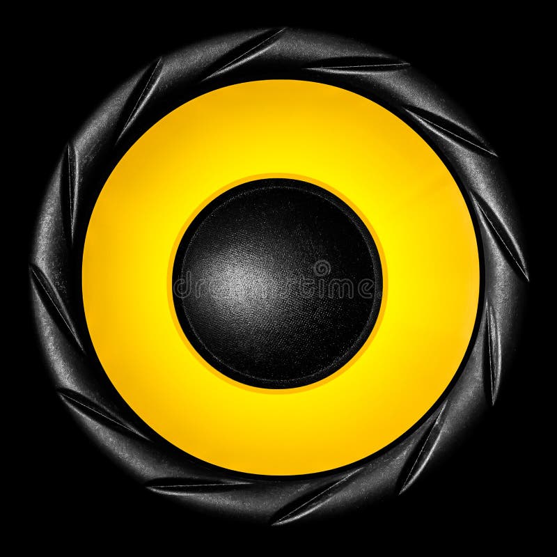 Yellow audio speaker stock image. Image of design, equipment 34678313