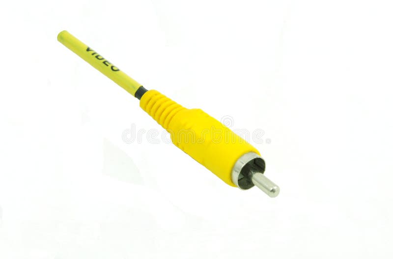 Yellow AV cables stock photo. Image of electronic, macro 20708182
