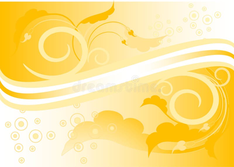 Yellow background with leaves.