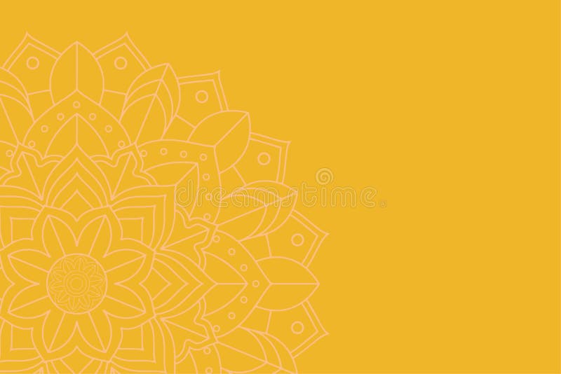 Yellow Background with Mandala Patterns Stock Vector - Illustration of  clipart, meditation: 165347065