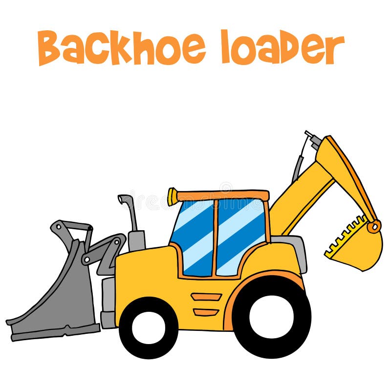 Backhoe Loader for Industry Cartoon Stock Vector Illustration of bulldozer, loader 85310425