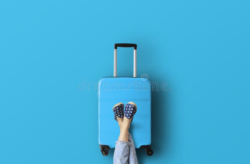 Yellow Travel Bag with World Landmark Stock Photo Image of vacation