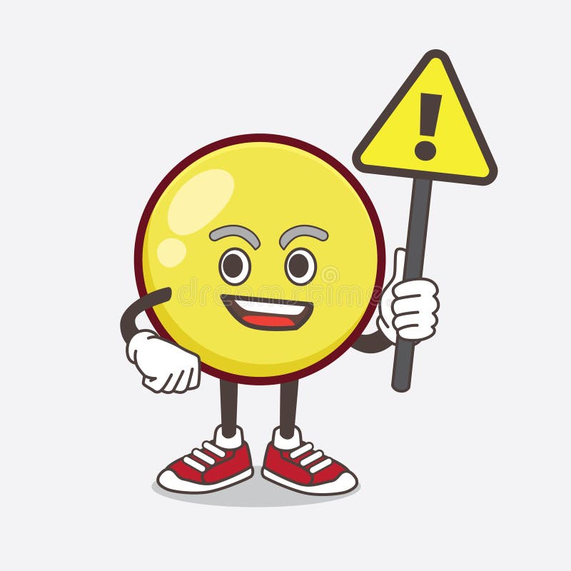 Yellow Ball Emoticon Cartoon Mascot Character Rise Up a Warning Sign Stock Vector - Illustration of white, ball: 183633449 Yellow Ball Emoticon Cartoon Mascot Character Rise Up a Warning Sign Stock Vector - Illustration of white, ball: 183633449