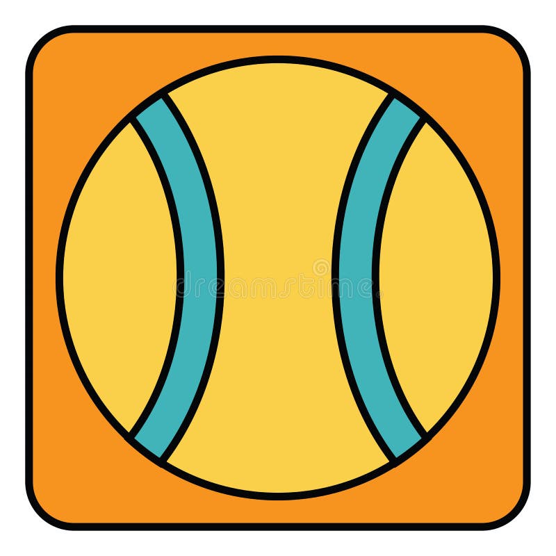 Yellow ball, icon stock vector. Illustration of object 261065929