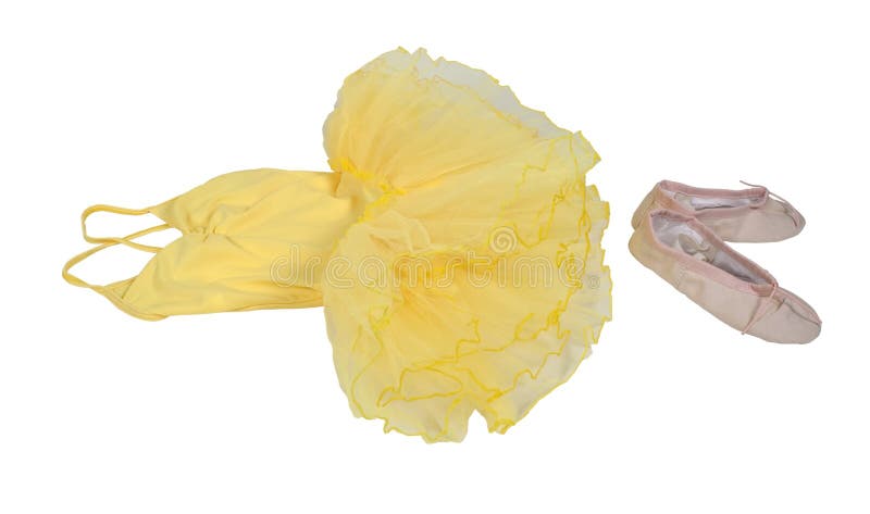 Yellow Ballet Tutu Pink Slippers