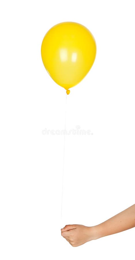 Yellow balloon inflated