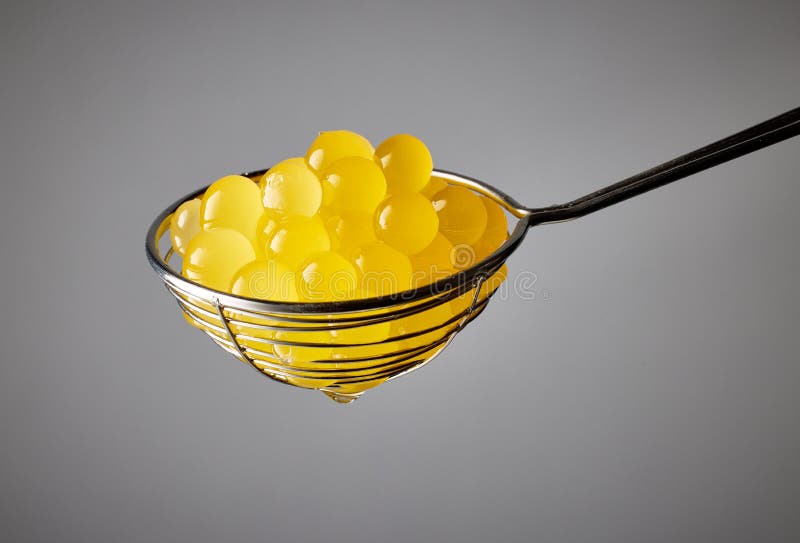 Yellow Balls for Bubble Tea Stock Image Image of beverage, making