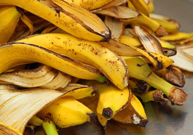 Yellow Banana Peels Just Peel To Store Organic Waste Stock Photos ...