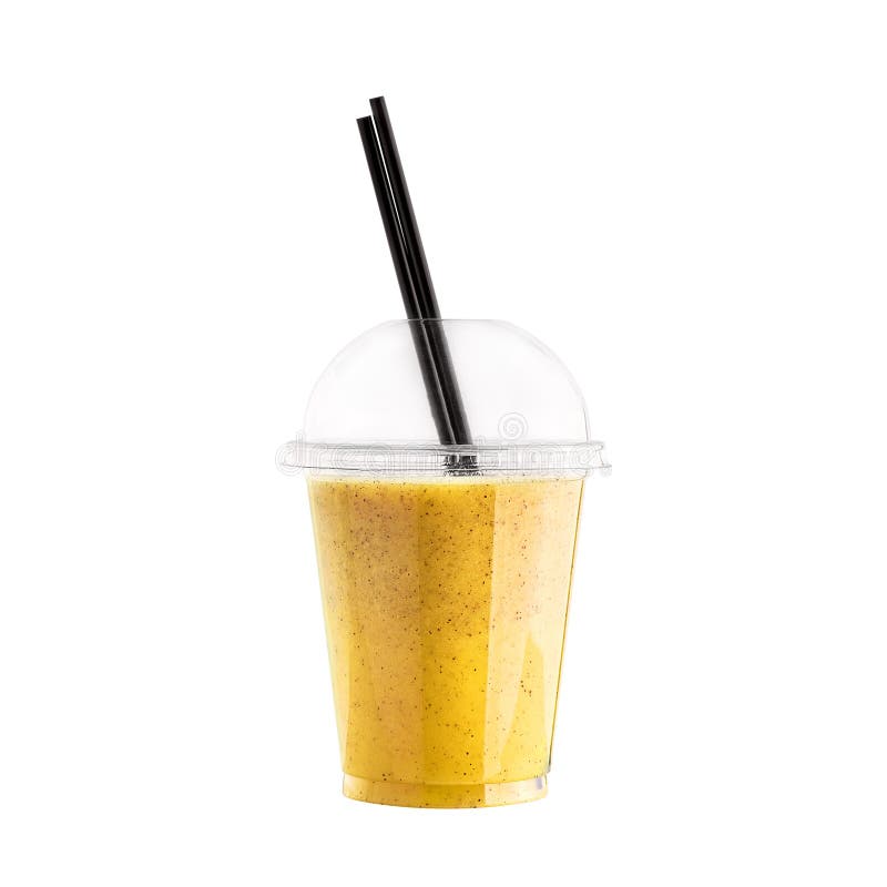 Download Yellow Smoothie In Plastic Cup Stock Image Image Of Diet Beverage 106158975 Yellowimages Mockups