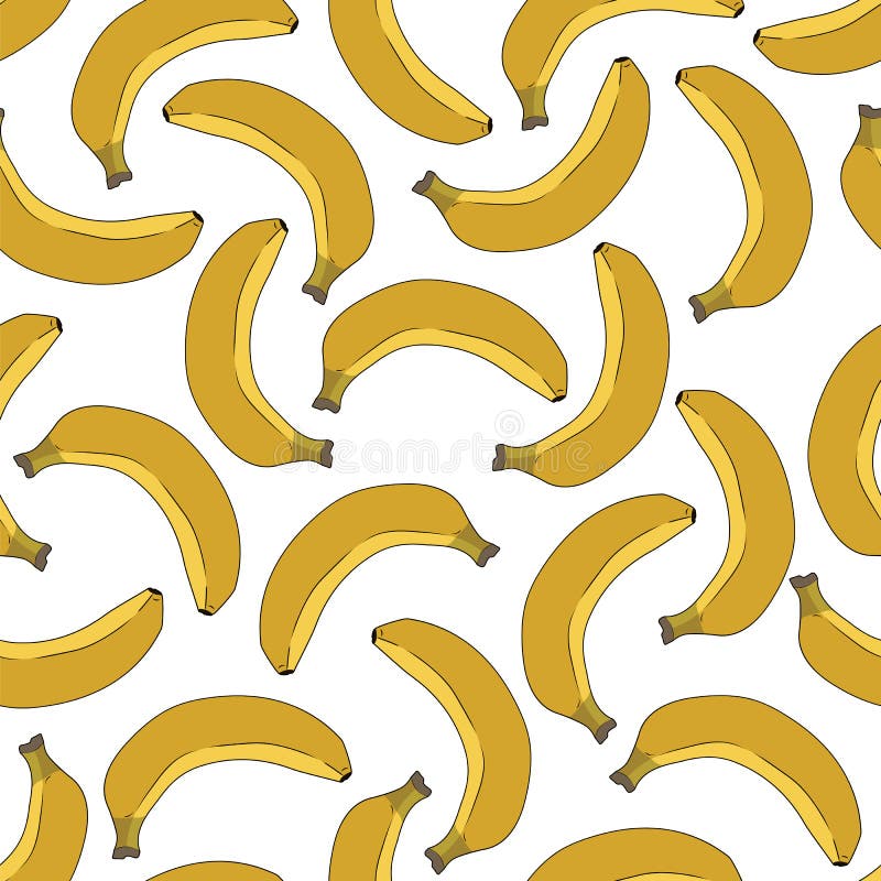 Yellow bananas. Seamless vector pattern.