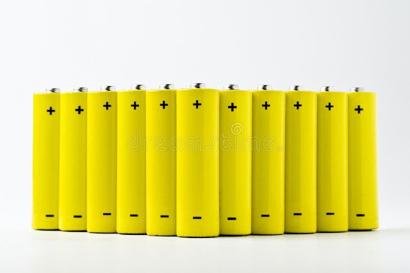 Yellow batteries stock image. Image of battery, batteries 13223651