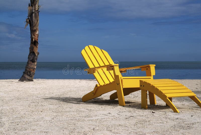 Yellow Beach Chair stock photo. Image of colorful, beauty 2563804