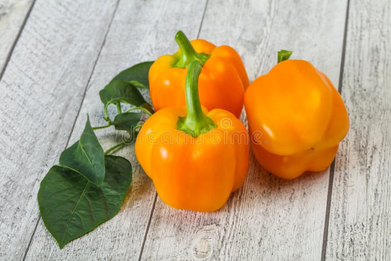Yellow Bell Pepper with Leaves Stock Photo Image of vegetarian