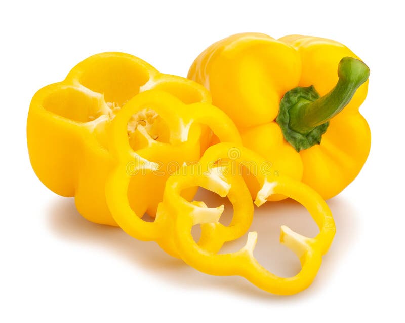 Yellow bell peppers stock photo. Image of stem, closeup 188160280