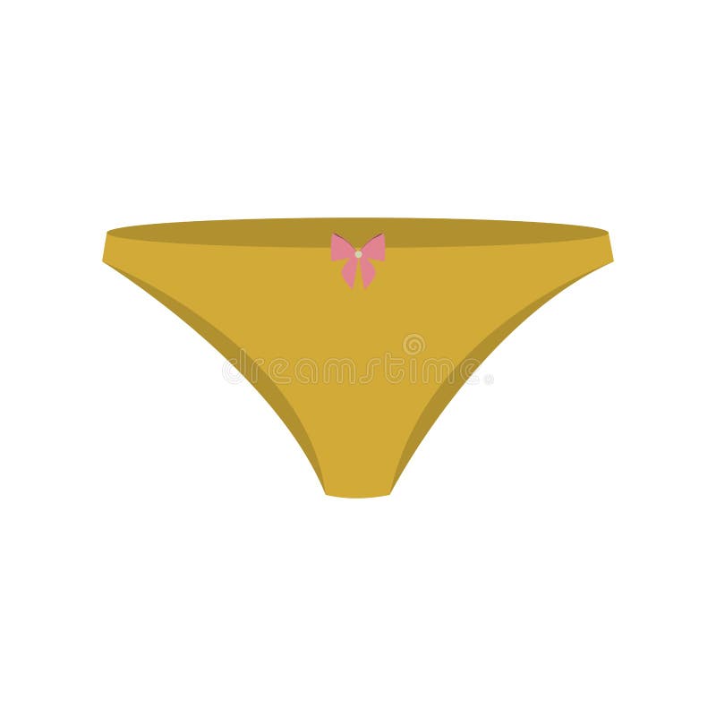 Yellow Bikini Panties with Bow Stock Vector Illustration of girl