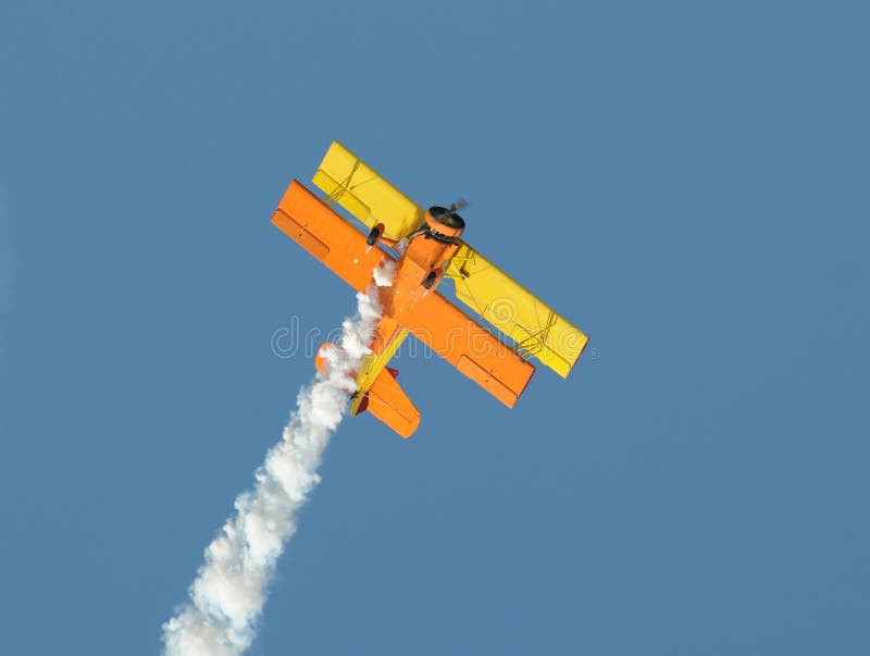 Yellow biplane