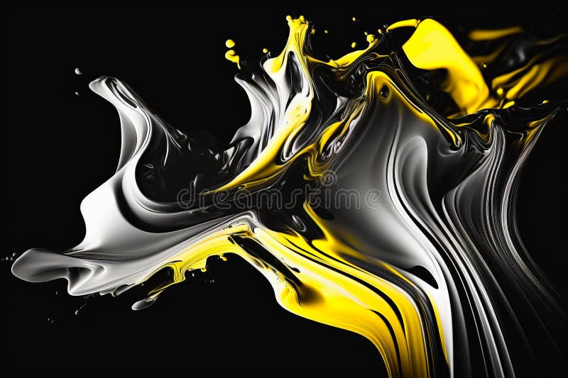 Yellow Liquid Splashing Down the Side of Yellow Wall with Black Spots